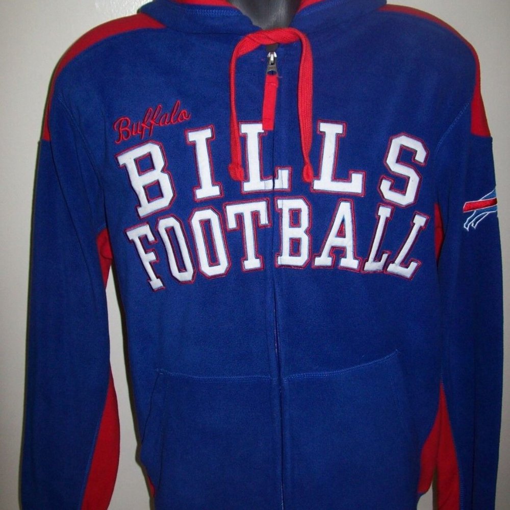 BUFFALO BILLS Full Zip NFL FUZZY FLEECE HOODY M L XL 2X